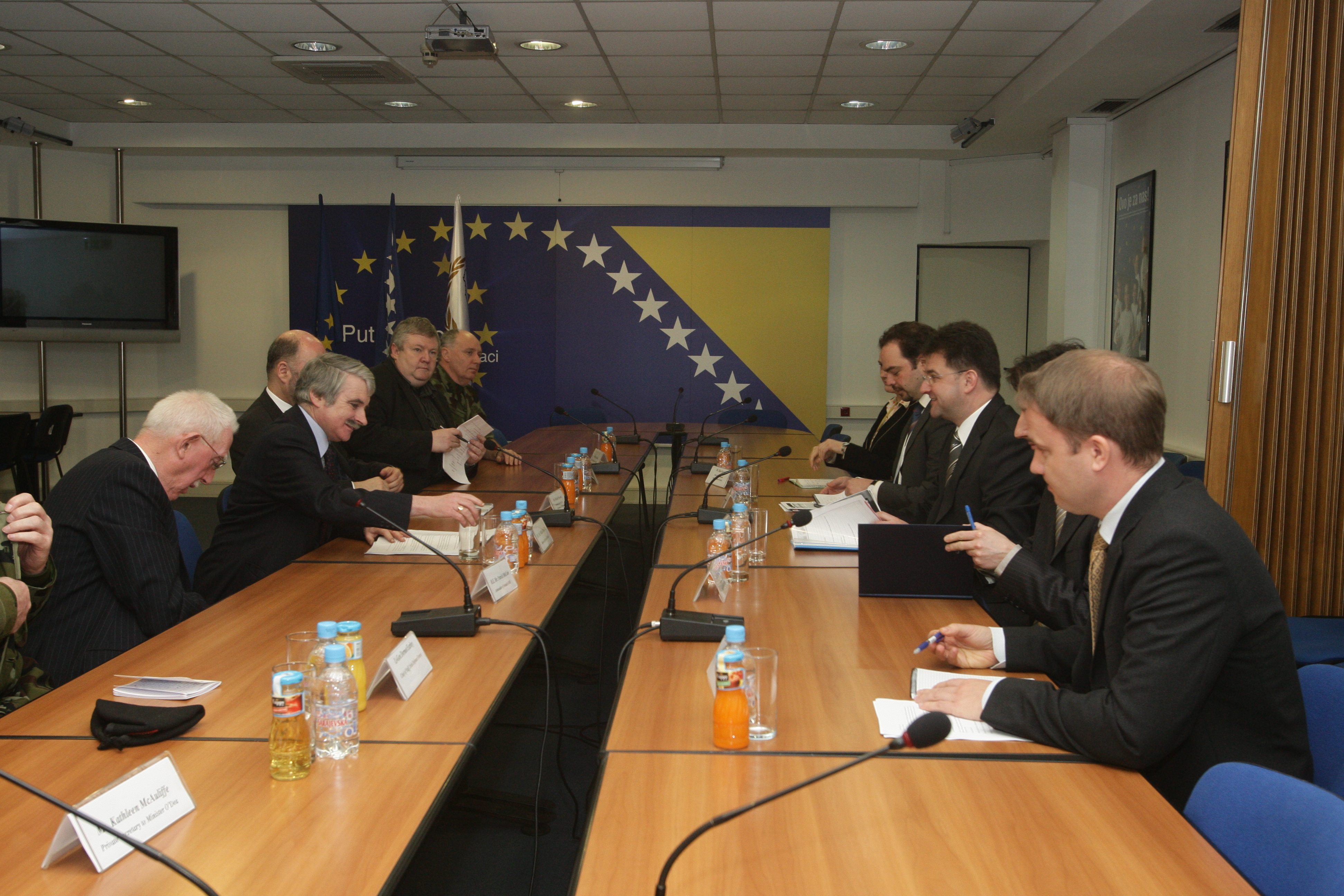 At briefing in Bosnia