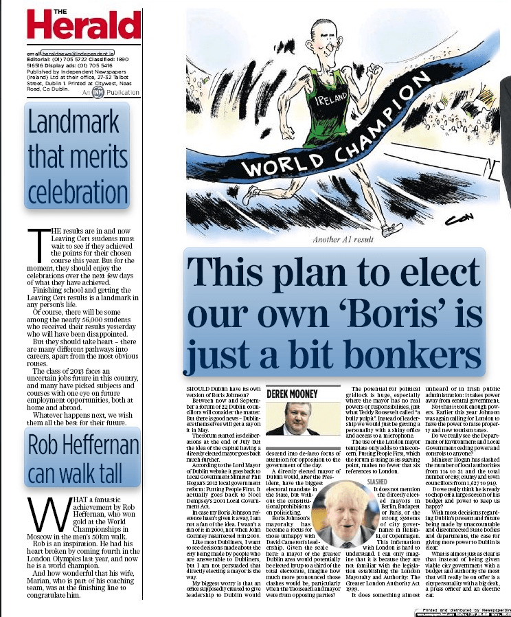 Tonight's Herald Editorial Page