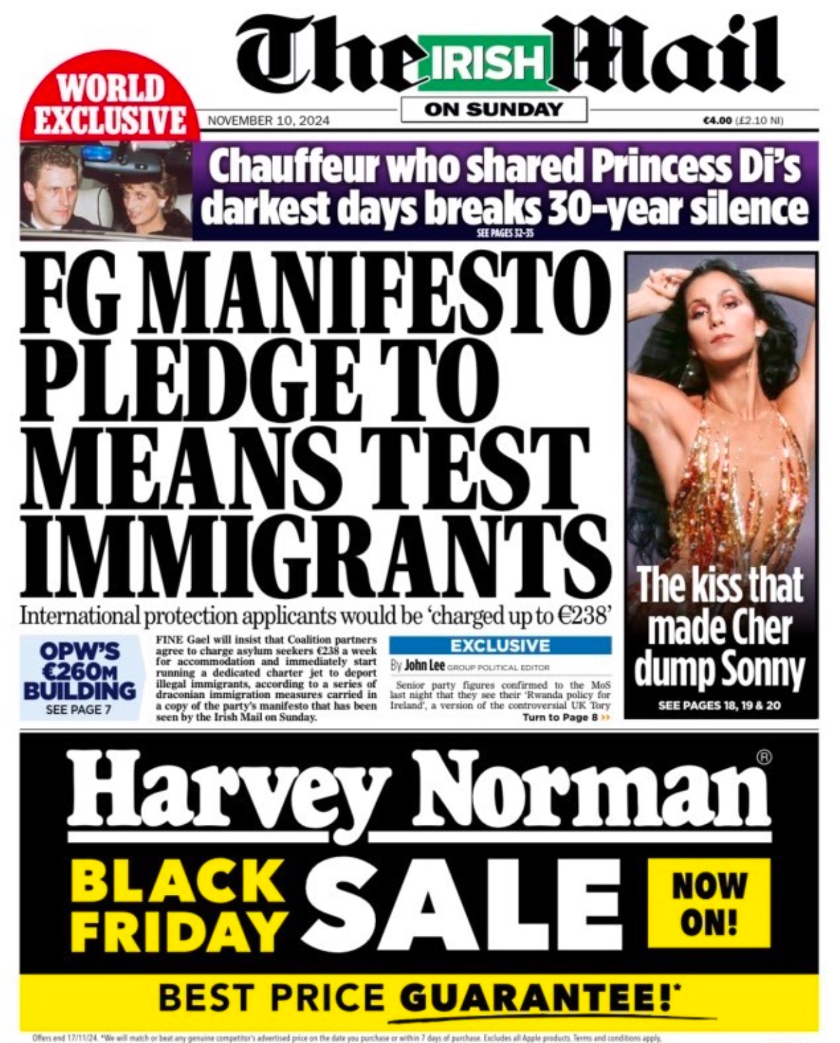 Irish Sunday newspaper #frontpages for Nov 10th [Updated] Week 1 of #GE2024