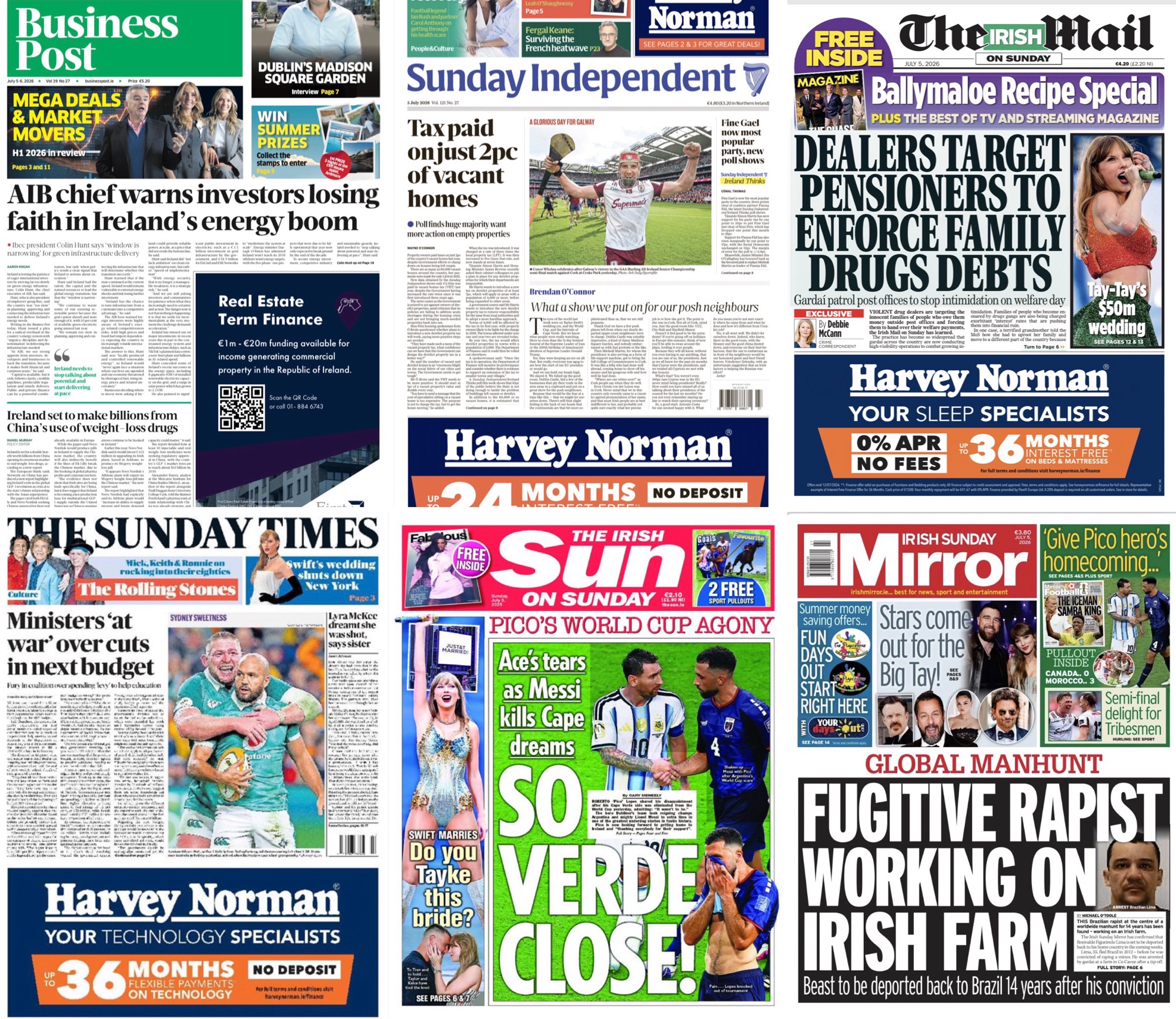 Irish Sunday newspaper #frontpages – July 5th [Updated]